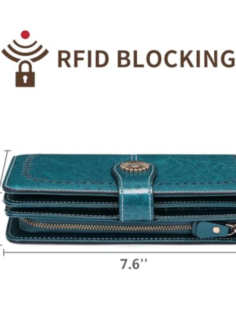 BRAND NEW Women Leather Wallet RFID Blocking Wristlet with RFID Blocking - Picture 6 of 6